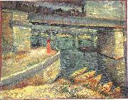 Vincent Van Gogh Bridges across the Seine at Asnieres oil painting reproduction